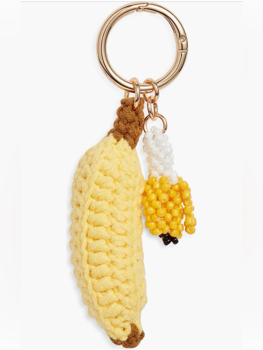Banana Crochet & Beaded Bag Charm – Yellow / Multi Gold 🍌✨ - Picture 4 of 5